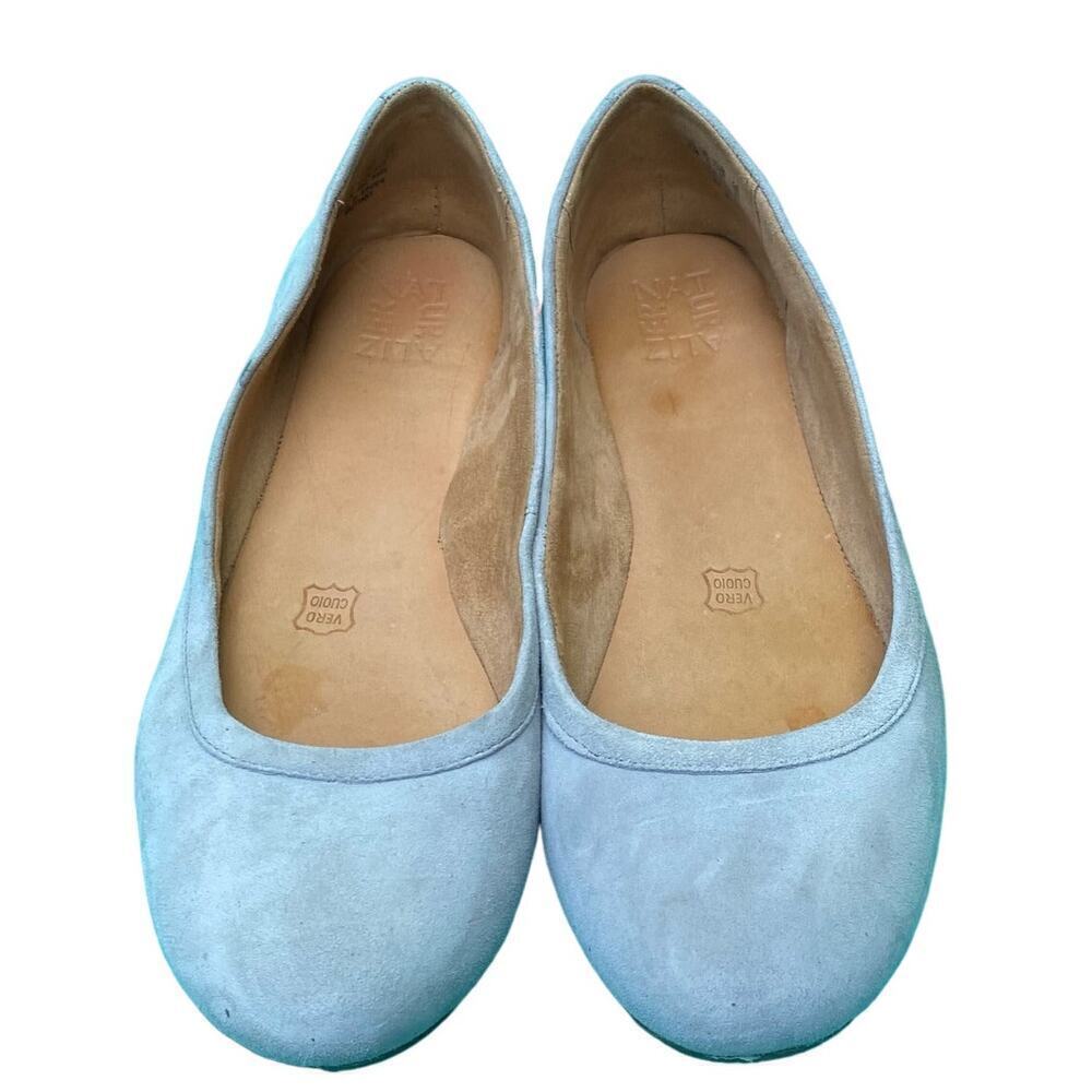 NATURALIZER "Brittany" Slip-On Ballet Shoe, Gray Suede, Size 10M, Round Toe